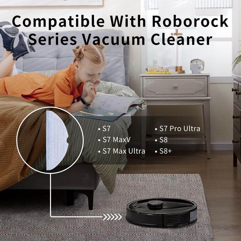 4Pcs Microfiber Mop Cloth Pad for Roborock S8+, S8,S7, S7+,