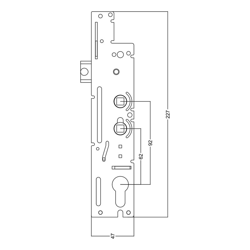 Fullex XL 35mm Backset Multipoint Lock Centre Case Gearbox -