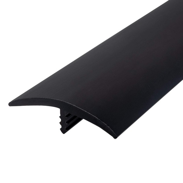Outwater Plastic T-molding 1-1/2 Inch Black Flexible Polyethylene Center Barb Tee Moulding 25 Foot Coil