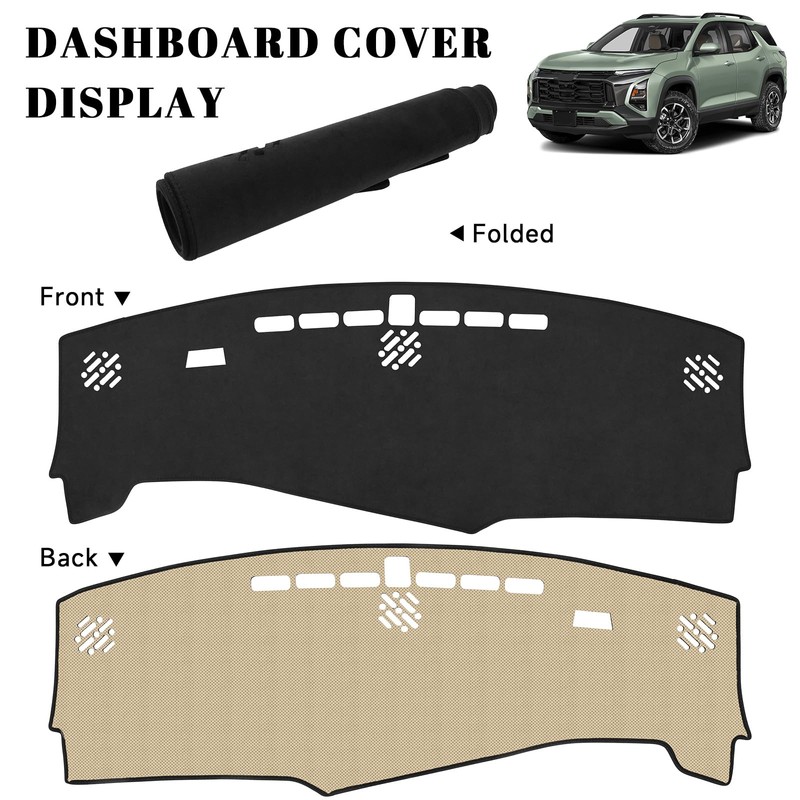 PeakPurit Black Dashboard Dash Board Cover Mat Carpet for Chevy
