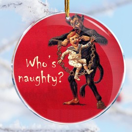 Gruss Vom Krampus Who's Naughty Horror Christmas Ornament - Christmas Ornaments - Christmas Decorations - Christmas Tree Decorations Idea for Women Men Family Coworkers