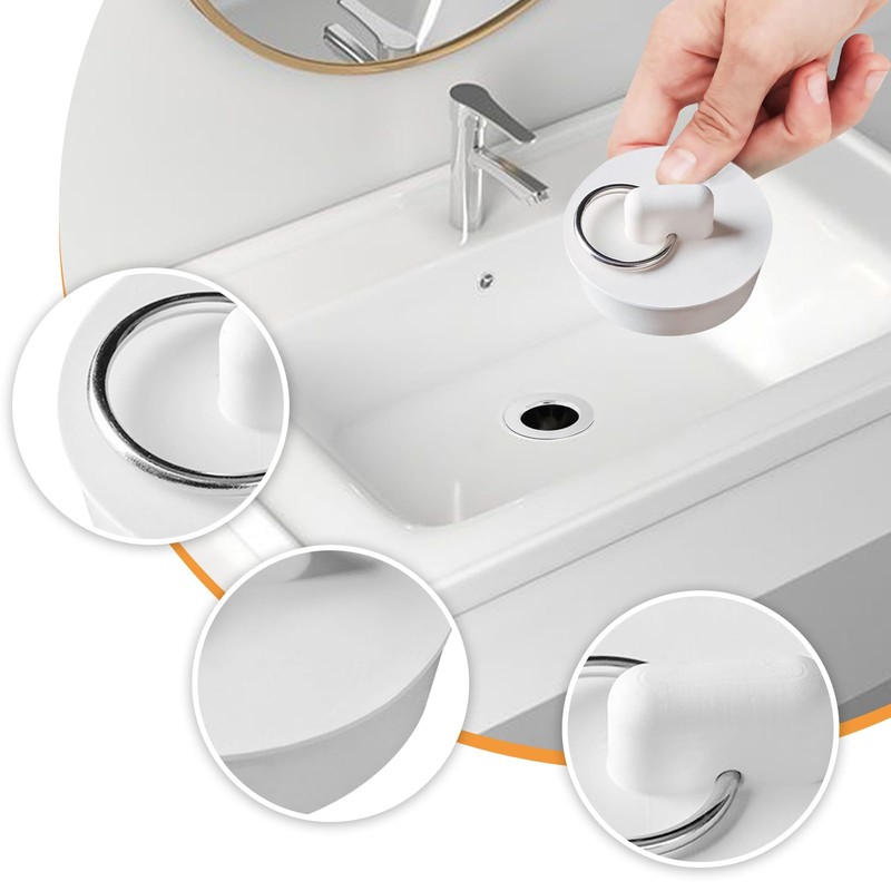 Rubber Bath Plugs, 5 PCS Drain Stopper Sink for Bathtub
