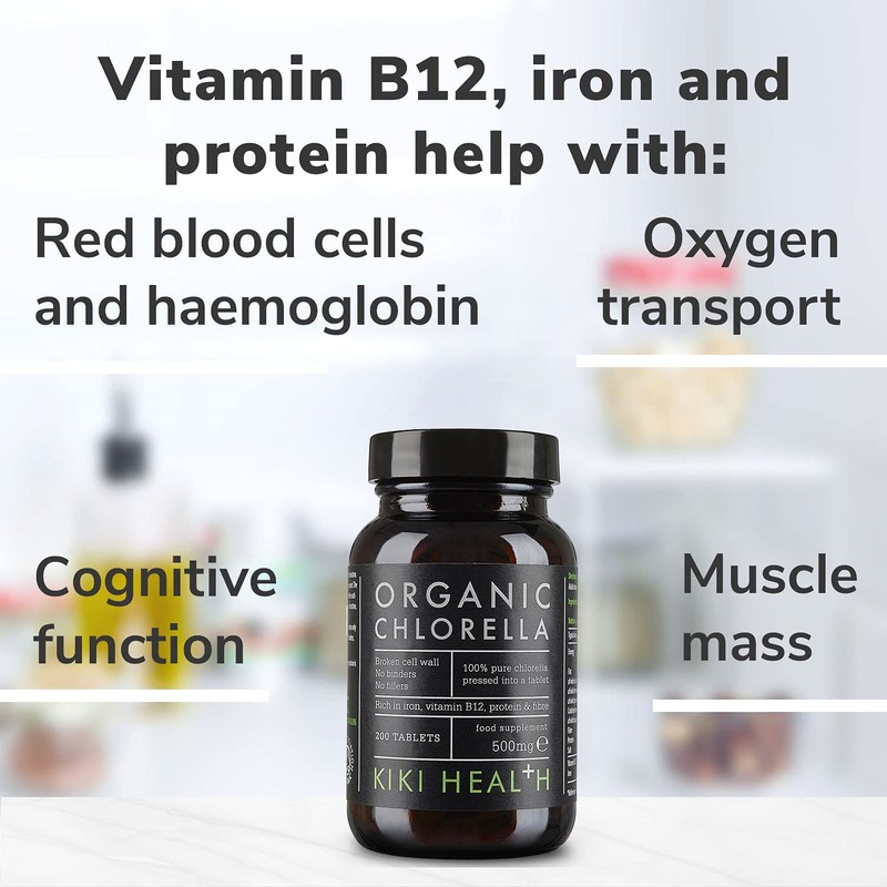 KIKI Health Organic Chlorella Tablets - 200 x 500mg Tablets