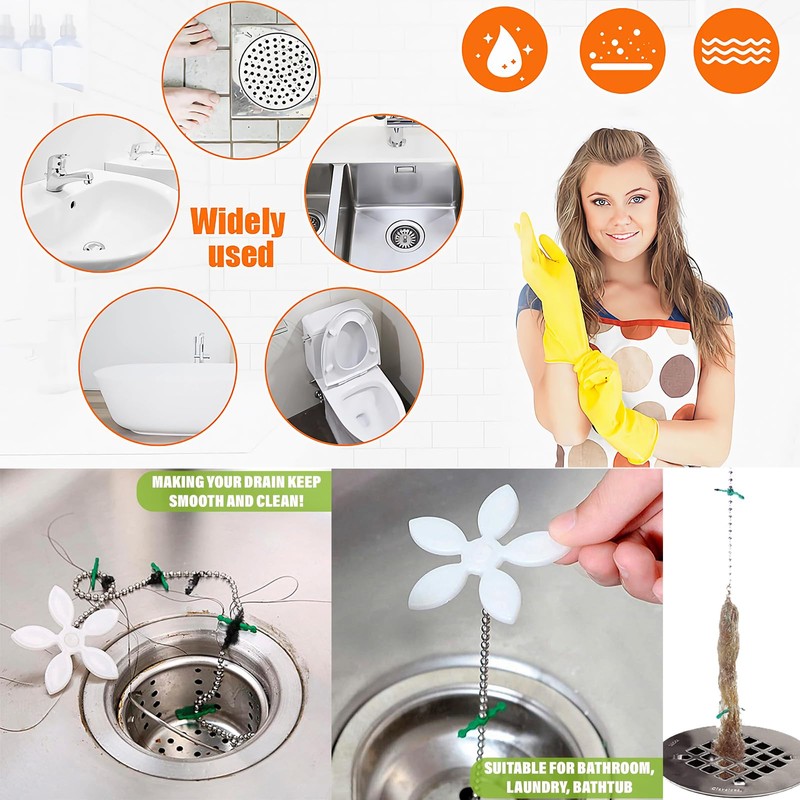 JALCH 10-Pack Flower-Shaped Shower Drain Protectors – Sink and Bathtub