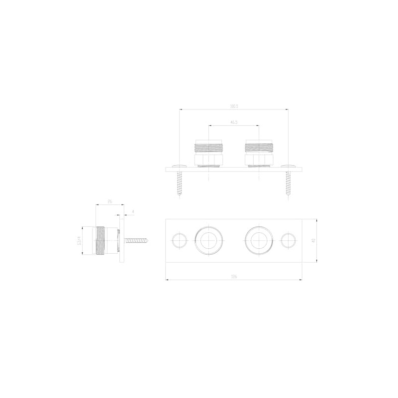 ENKI, P33, Easy Fix Wall Plate for Exposed Mini Thermostatic