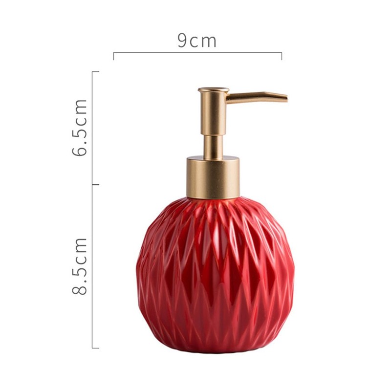 Red Ceramic Foam Soap Dispenser, 14 oz Refillable Pump with