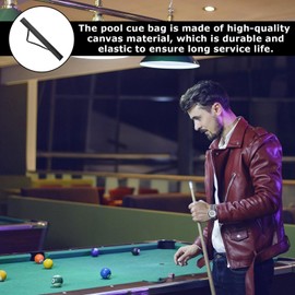 1 x Billiard Cue Bag, Pool Cue Bag, Pool Cue Bag, Portable Pool Cue Bag, Carry Bag, Snooker Sticks, Billiard Bag for 1/2 Snooker Billiard Stick Rod Storage