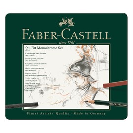 Fabercastell Pitt Monochrome Set Medium, 21-Piece Case