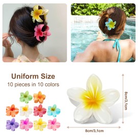 AUTOWNLUX Pack of 10 Flower Hair Clips, Large, Non-Slip Flower Hair Clip, Flower Hair Clips for Fixing Hair for Women, Thick, Thin Hair (8 cm)