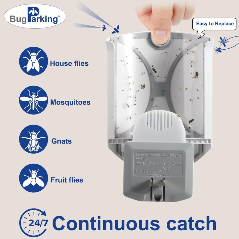 Bug Parking Flying Insect Trap Refill Cartridge, High-Stick Replacement Glue