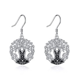 Celtic Knot Viking Earrings for Women 925 Sterling Silver Amulet Protection Good Luck Viking Triskele Jewellery, Sterling Silver, No Gemstone