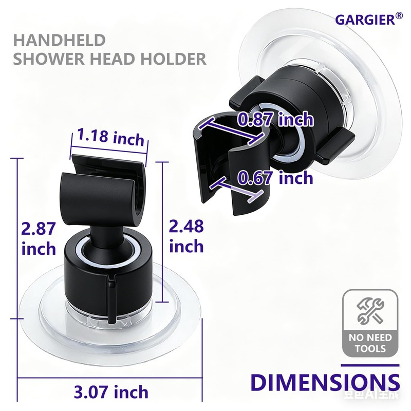 Adjustable Shower Holder for Wall Adhesive Handheld Showerhead Bracket No