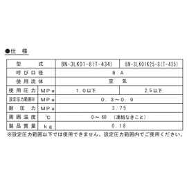 Niigata Seiki BeHAUS T-434 Hand Pressure Reducing Valve for Normal Pressure