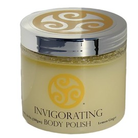 Trillium Natural Body Polish - Invigorating Lemon Ginger Salt Scrub - 24 Ounce