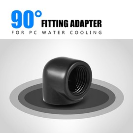2 Pcs 90 Degree Fitting Adapter G1/4 Thread, Male to Female Female to Female Adapter for PC Water Cooling System (Double Internal Thread Version)