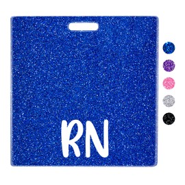 Plifal RN Badge Buddy Card Nurse Nursing Accessories Glitter Blue Horizontal Badge Identification Tags