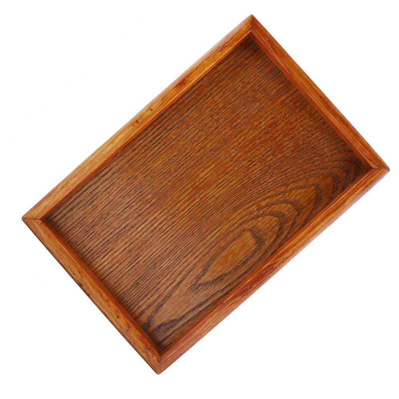 Rectangular Wooden Tea Container Serving Table Plate Snack Food Storage