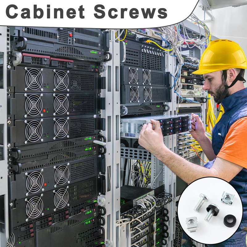 M6 Rack Mount Cage Nuts, 50 Pcs Screws and Washers,