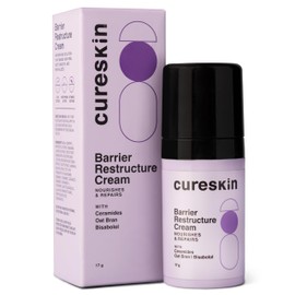 Cureskin Barrier Restructure Cream | Nourishes and Repairs | Ceramides, Oat Bran, Bisabolo (17 g)