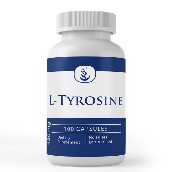 Pure Original Ingredients L-Tyrosine (100 Capsules) Always Pure, No Additives Or Fillers, Lab Verified
