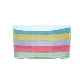 AxeWoodz Non Sticky Notes 500 Sheets 85mm Light Color Note Pads with Cube Reminders Memo Pad Blank Writing Pads Clear Plastic Note Holder