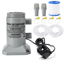 EDOU 530 GPH Above Ground Pool Cartridge Filter Pump – Complete Kit with Hoses & Filter Cartridge – Durable, Leak-Proof Design for Clean Water – Easy Setup for Small to Medium Pools, 5.91 x 8.7 inch