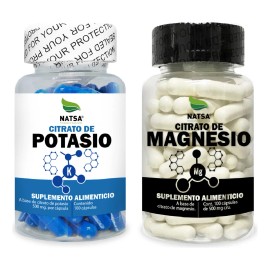 Pack Citratos, Citrato de Magnesio y Citrato de Potasio 100 cpsulas cu, DUO Dinamico, Duerme Mejor, Despierta Con  Energa, Ayuda Huesos,...           