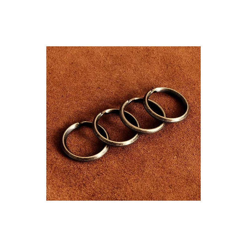 BRASS STORE Carabiner Keychain with Antique Double Ring (Bronze Small)