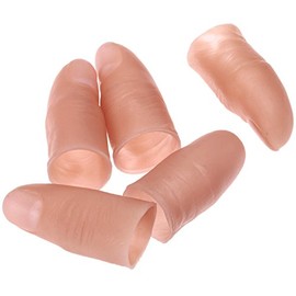 dophee Finger Magic Trick Fake Soft Thumb Tip Close Up Stage Show Prop Prank Toy (5Pcs)