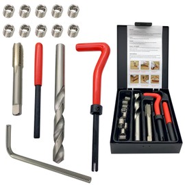 ANPTGHT M10x1.25 Thread Repair Kit, Helicoil Thread Inserts Taps Kit with HSS Drill Bits Compatible Hand Tool Set for Damaged Thread ＆ Auto Repairing(Metric)