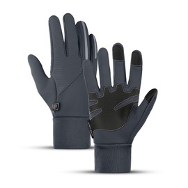 Touch Screen Running Gloves Anti-Slip Palm - Warm Thermal - Waterproof Windproof - Shock-Absorbing Reflective Outdoor Sport Gloves Cycling Gloves Warm Winter Gloves for Men Women Gray Small