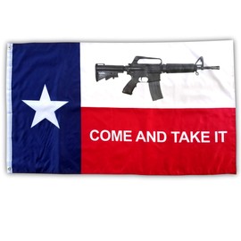 High Supply 3x5 Texas Come and Take It Flag with Two Brass Grommets, Double Stitched Edges, and 100% Polyester Fabric, Come and Take It Flag 3x5 Foot Texas Flag, 2nd Amendment Flag