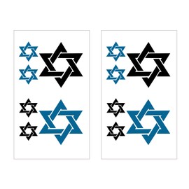 Star of David Israel Judaism Jewish Temporary Tattoo StickerS (2 PCS/SET)