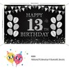 JOYKY Happy 13th Birthday Banner, Black Silver 13th Birthday Party