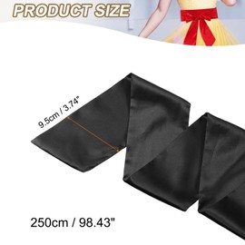 PATIKIL Satin Sash Belt, 1 Pcs Wedding Party Bridal Blank Satin Waist Belts Prom Accessory for Graduation Birthday Decoration DIY Accessory Homecoming, Black