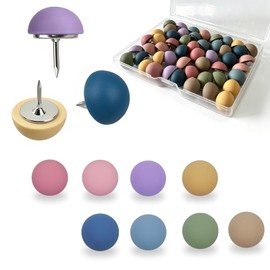 Cute Decorative Push Pins, Matte Round Head Thumbtacks, 50Pcs/8 Colors
