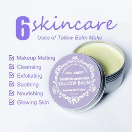 Beef Tallow, Beef Tallow Moisturizer, Beef Tallow for Skin, Organic Beef Tallow Balm for Face Moisturizer Grass Fed for All Purpose Balm, Natural Beef Tallow Lotion for Skin Care (2, Orange)