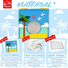 Agape Warm Bird Nest Hammock for Cage, Plush Bird Bed House Hideaway Hut, Birdcage Accessories for Parakeet, Budgie, Cockatiel, Lovebird, Conure, Aviary, Bird Playstand for Cages, Nido para Pájaros