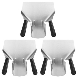 3 PCS Double Handle chips Scoop, Stainless Steel Dual Handle French Fry and Popcorn Scoop for Commercial and Personal Use, by GENHAKON.