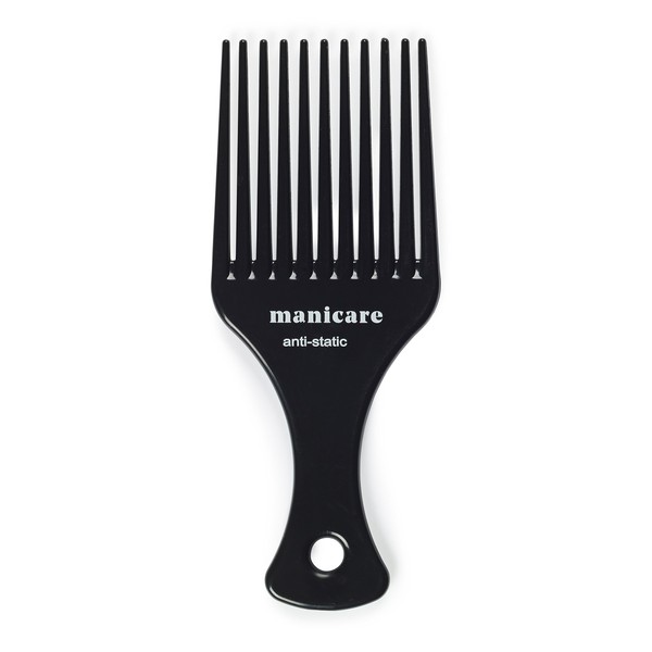 Manicare Afro Comb For Detangling And Styling, Professional Hairdressing Tool For Curly, Wavy, Frizzy And Afro Hair, Wide Tooth Anti-Static, Reduces Breakage, Pulling And Gentle On The Hair And Scalp