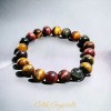 Unbranded Tiger Eye Bracelet Gold Blue & Red Mix -