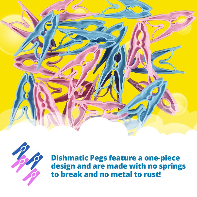 Dishmatic Essentials Clothes Pegs – Weatherproof and Machine Washable –