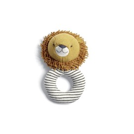 Mamas & Papas Soft Grabber Rattle, Ring Shaped, Interactive Activity Toy, Lion