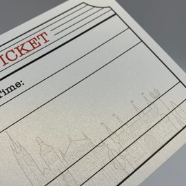 Krakow White (with Gold Shimmer effect) Travel Ticket and Envelope (DIY). Krakow themed (DIY) ticket surprise holiday gift.