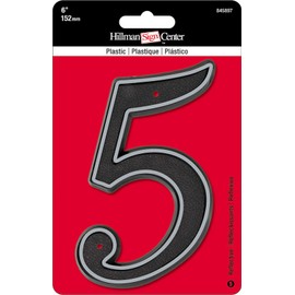 Hillman 845897 House Number 7, 6-Inch Reflective Silver, Black