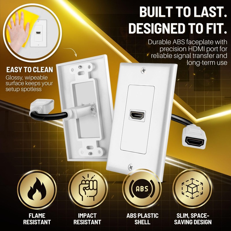 TNP HDMI Wall Plate - 1 Port HDMI Socket Plug