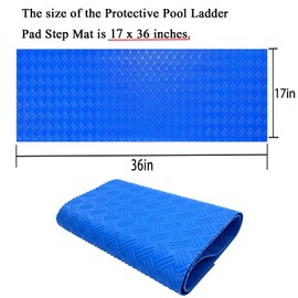 SKARUMMER Swimming Pool Ladder Mat - Protective Pool Ladder Pad Step Mat with Non-Slip Texture, Blue Medium Pool Step Mat, Pool Liner Protection Mat 36 inch X 17 inch