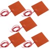 Harissess 5PCS Silicone Rubber Heating Pad,12V 7.5W Heating Baking Mats