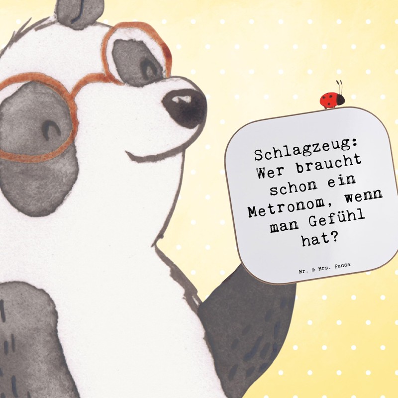 Mr. & Mrs. Panda Drinks Coaster Saying Drum Feeling -