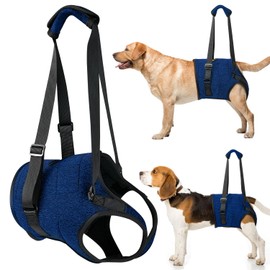 AUTOWT Lift Harness for Medium Large Dogs, Adjustable Dog Mobility Aid Sling with Handle, Comfortable Hind Leg Support Harness Sling for Elderly Injured Arthritic Disabled Dogs, Blue, XL